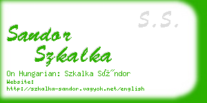 sandor szkalka business card